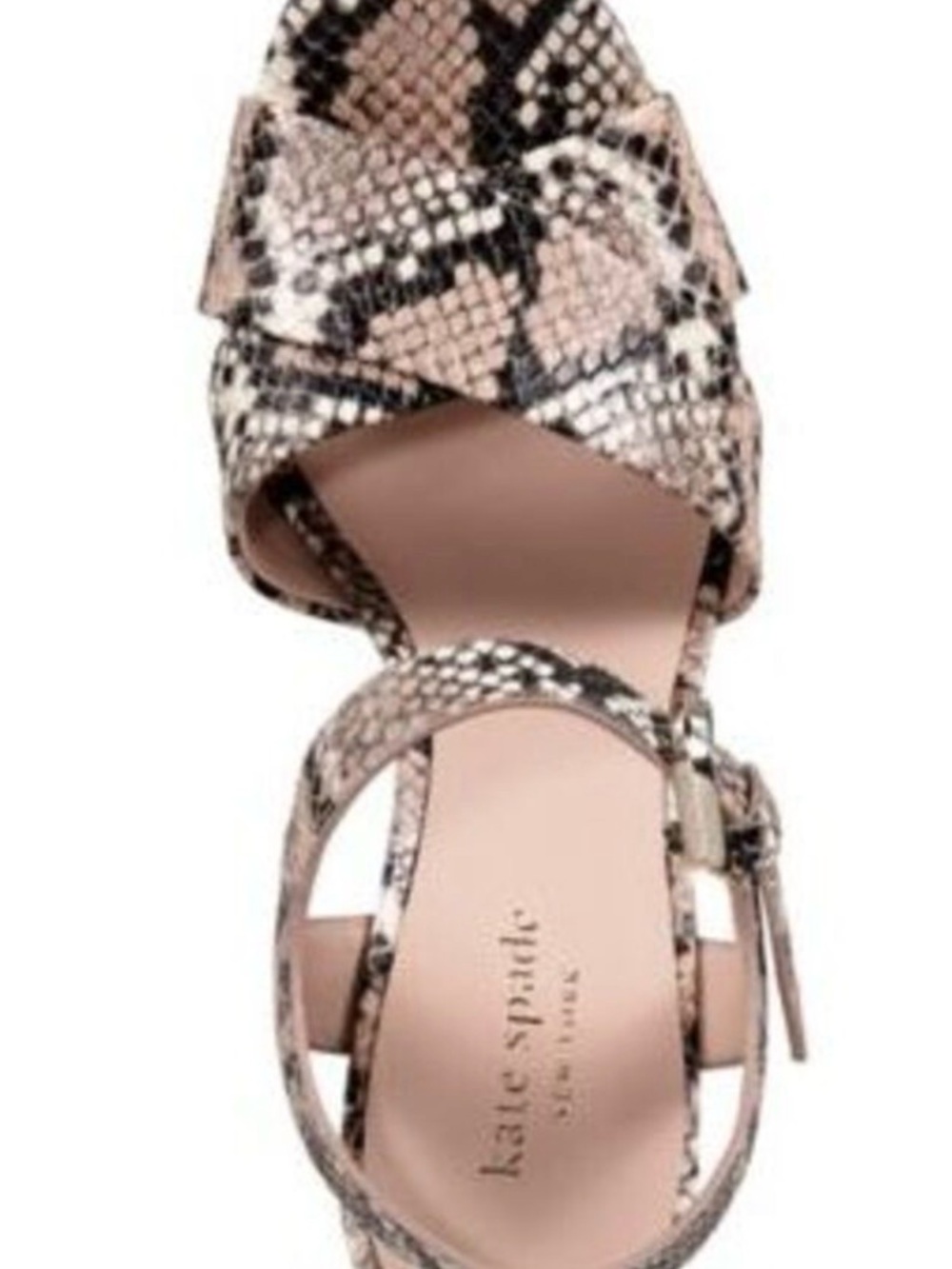 kate spade Pink Snake-Print Platform Sandal with Chunky Heel - Picture 4 of 9
